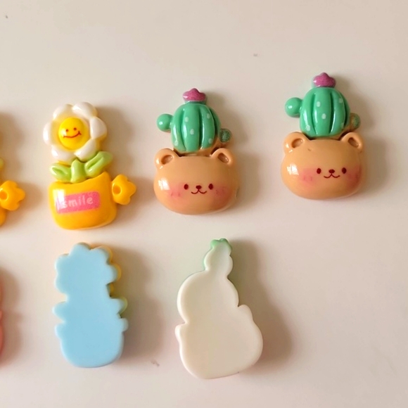 Charms Resin Beads 10 Pieces DIY Cactus Flower Cartoon Multi-Color New - Picture 4 of 7